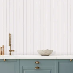 West Elm Tempaper Beadboard Peel & Stick Wallpaper