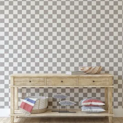 West Elm Tempaper Gray Checkmate Peel & Stick Wallpaper