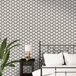 West Elm Tempaper Mosaic Scallop Removable Wallpaper