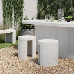 West Elm Terrazzo Concrete Outdoor Stool