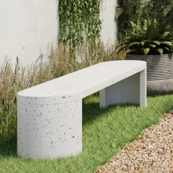 West Elm Terrazzo Concrete Outdoor Bench (79")