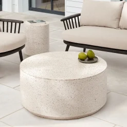 West Elm Terrazzo Drum Indoor/Outdoor Round Coffee Table (36")