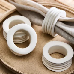 West Elm Textural Ceramic Napkin Ring Sets