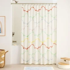 West Elm Textured Clouds Shower Curtain