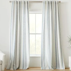 West Elm Textured Luxe Stripe Linen Curtain