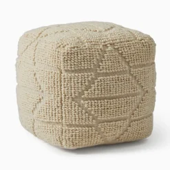 West Elm Textured Woven Geo Pouf