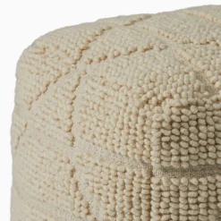 West Elm Textured Woven Geo Pouf