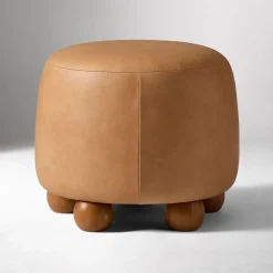 West Elm Thalia Leather Ottoman