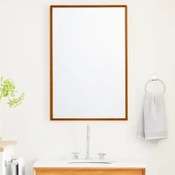 West Elm Thin Wood Rectangle Bath Mirror - 24"W x 36"H