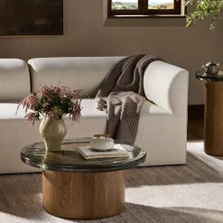 West Elm Tidelane Cast Glass Coffee Table (30")
