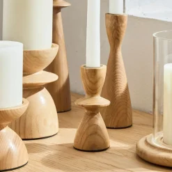 West Elm Tira Wood Candleholders