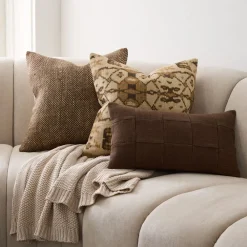 West Elm Two-Tone Basketweave & Throw Set