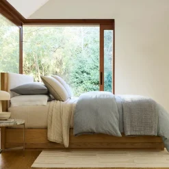 West Elm Two-Tone Cotton Linen Blanket
