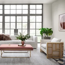 West Elm Upholstered Grid Back Chair