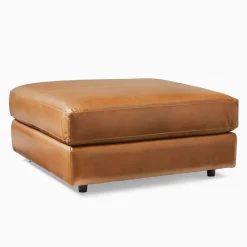 West Elm Urban Leather Ottoman