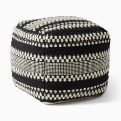 West Elm Variegated Stripe Pouf