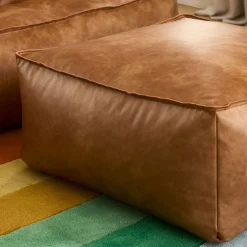 West Elm Vegan Leather Lounger Ottoman