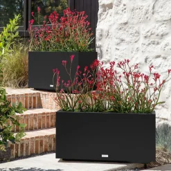 West Elm Veradek Block Series Plastic Long Box Indoor/Outdoor Planter