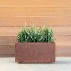 West Elm Veradek Corten Steel Indoor/Outdoor Low Planter
