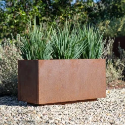 West Elm Veradek Corten Steel Indoor/Outdoor Low Planter