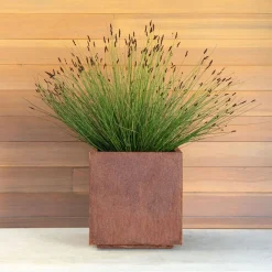 West Elm Veradek Corten Steel Indoor/Outdoor Small Cube Planter