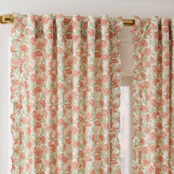 West Elm Vine Floral Ruffle Curtain