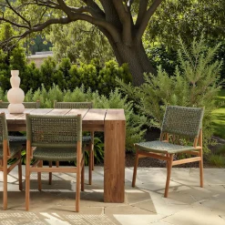West Elm Vireon Teak Outdoor Dining Chairs (Set of 2)