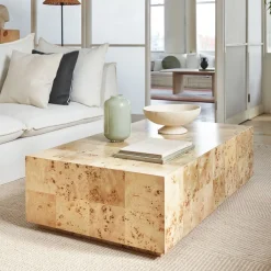 West Elm Volume Burl Coffee Table (50")