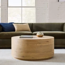 West Elm Volume Round Drum Coffee Table (–)