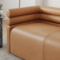 West Elm Voohres Leather Channeled Sofa (88.5")