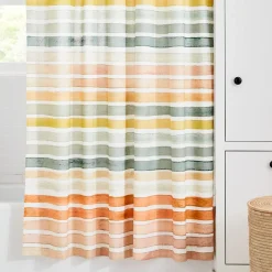 West Elm Watercolor Stripe Shower Curtain
