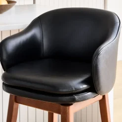 West Elm Wayne Leather Swivel Bar & Counter Stools