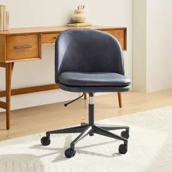 West Elm Wayne Leather Swivel Office Chair