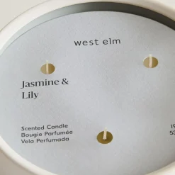 West Elm Homescent Triple Wick Candle - Jasmine & Lily