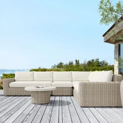 West Elm Westport Wicker Outdoor 4-Piece Sectional (136")