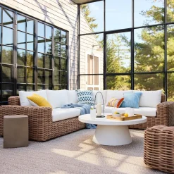 West Elm Westport Wicker Outdoor 3-Piece L-Shaped Sectional (108")