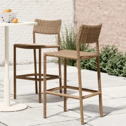 West Elm Westport Wicker Outdoor Slim Profile Bar Stool