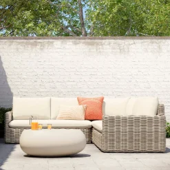 West Elm Westport Wicker Slim Profile Outdoor 3-Piece L-Shaped Sectional (97")