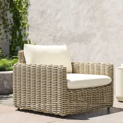 West Elm Westport Wicker Slim Profile Outdoor Lounge Chair