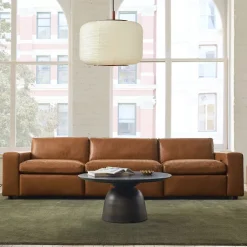 West Elm Whitmore Leather Motion 3-Piece Reclining Sofa (125")