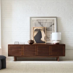 West Elm Wood & Ceramic Table Lamp (17")