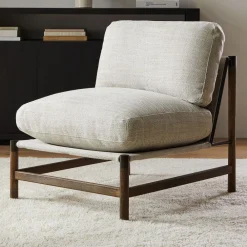 West Elm Wood & Metal Framed Chair