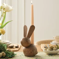 West Elm Wooden Bunny Taper Holder