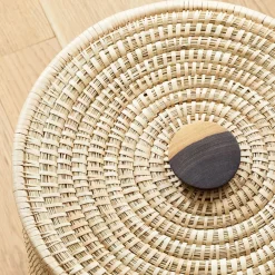 West Elm Wooden Handle Lidded Hampers