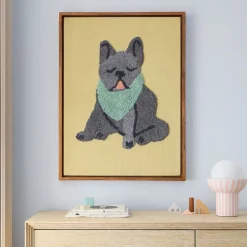 Kids West Elm Woven Puppy Framed Wall Art