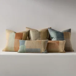 West Elm Woven Silk Patches Pillow Cover