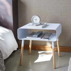 West Elm Yamazaki Plain Side Table w/ Storage Shelf (14"–23")