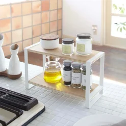 West Elm Yamazaki Tosca 2-Shelf Wood Kitchen Rack