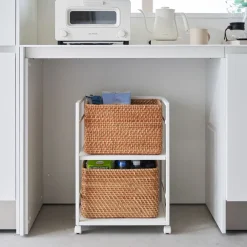 West Elm Yamazaki Tower Two-Tier Hideaway Storage Cart