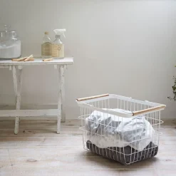 West Elm Yamazaki Wood Handle Baskets